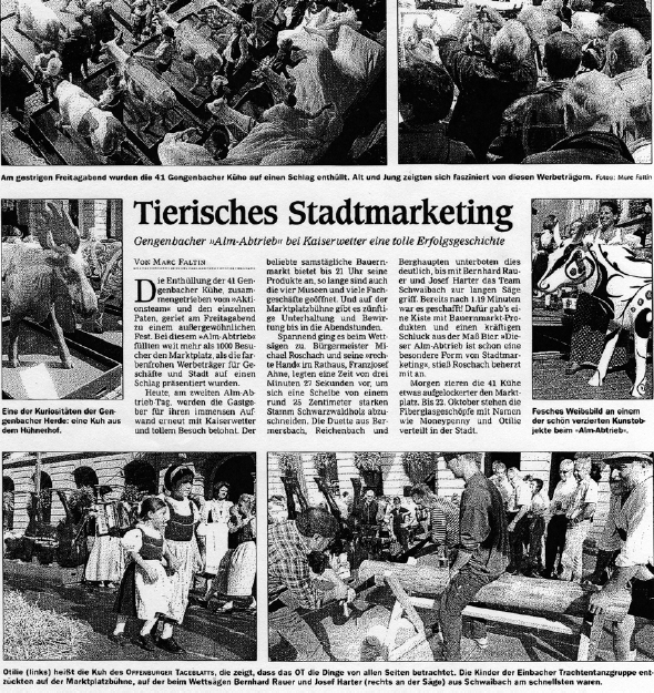 Aktionsteam Gengenbach - 1. Almabtrieb Gengenbach - 05. und 06. Oktober 2007 - Offenburger Tageblatt - Marc Faltin